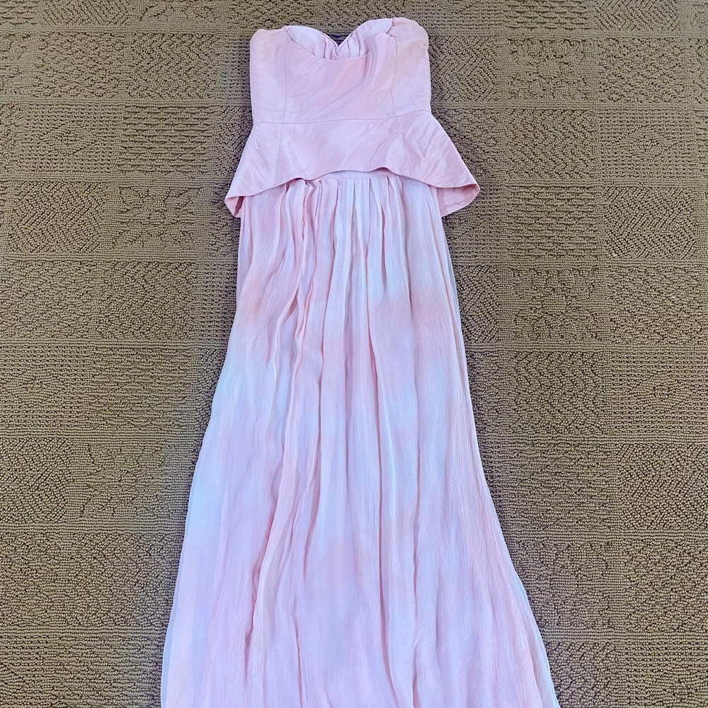 Oscar de La Renta pink one of a kind runway sample bustier Crepe/Chiffon gown